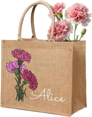 Personalized Tote Bags for Women with Reusable with Handles for Wedding Travel Beach is Gifts for Mom Friends
