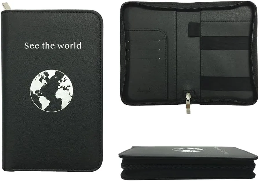 Phone Charging Passport Holder - Travel Wallet with Removable Power Bank holds money, cards, phone, travel docs- RFID Blocking - Compatible with All Phones - Travel Accessories