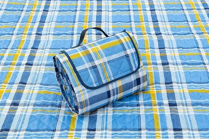 Picnic Blanket, Outside Baby Blanket, 3-Layer Picnic Mat for Camping, 59"x79" Extra Large Waterproof Sand Proof Camping Blanket, Lightweight Folding Portable Travel Blanket Wipable