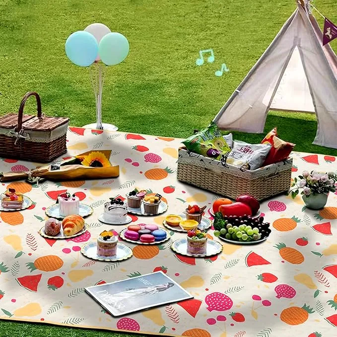 Picnic Blankets, Portable Outside Baby Blanket, 3 Layer Picnic Mat for Camping, 59"x79" Large Waterproof Sand Proof Camping Blanket, Lightweight Folding Portable Travel Blanket