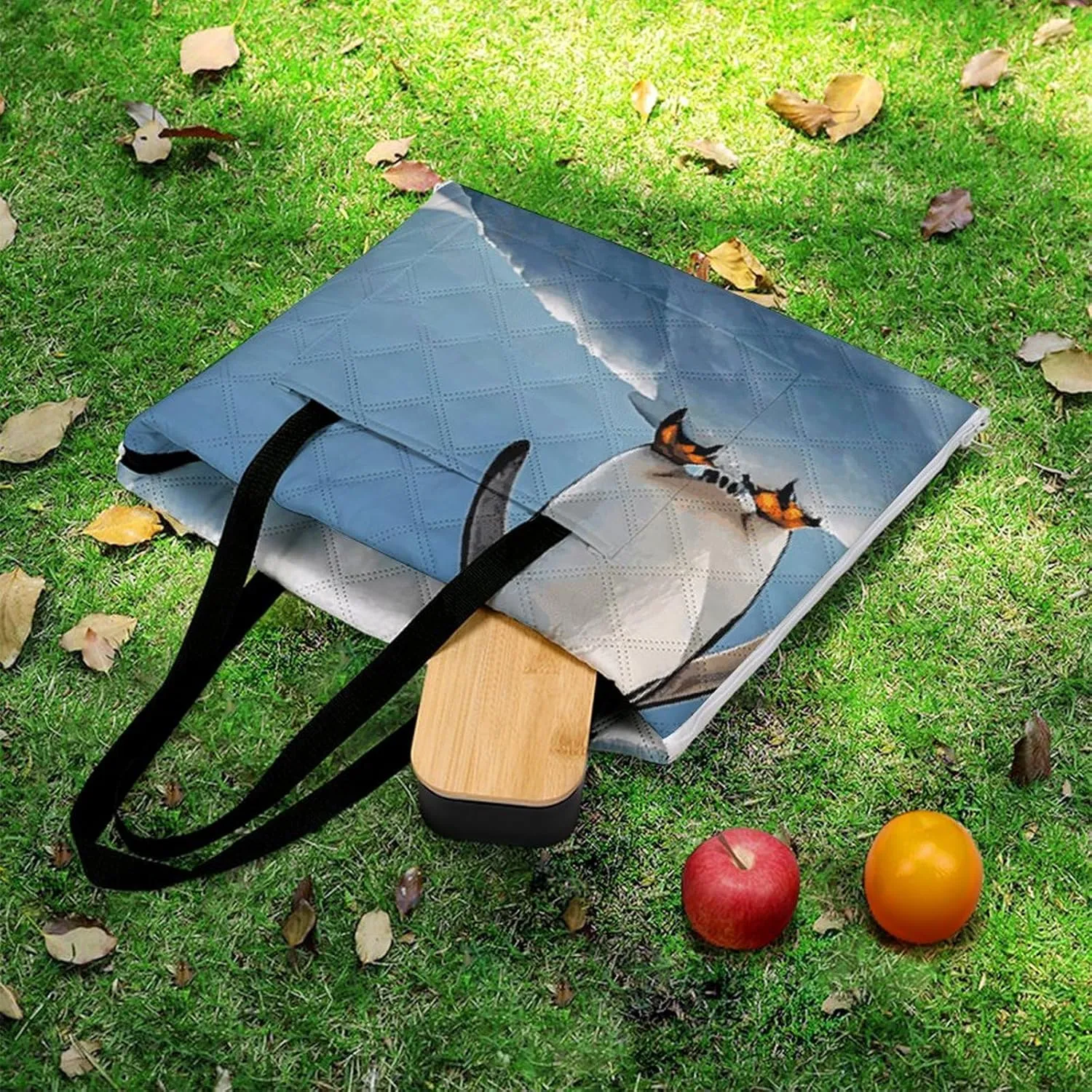 Picnic Blankets Waterproof Picnic Mat Foldable Beach Mat Penguins On The Iceberg Large Outdoor Blanket for Camping, Park, Travel, Hiking