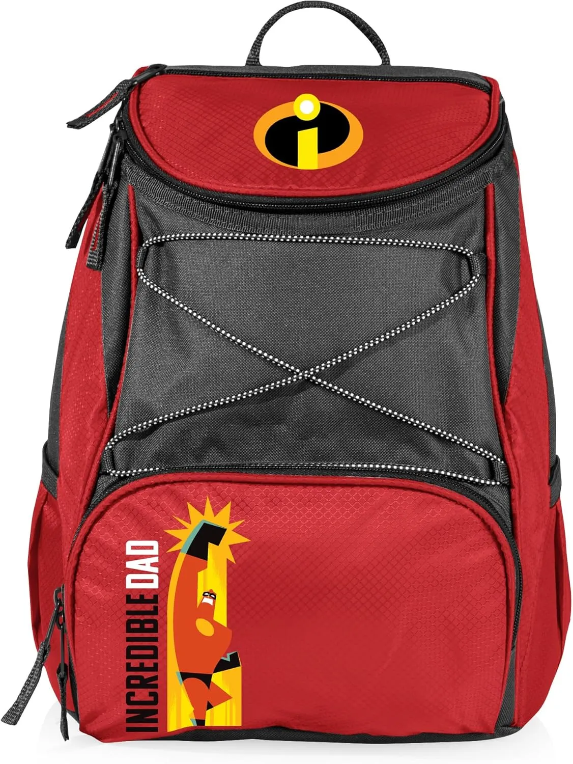 PICNIC TIME - Disney Pixar The Incredibles Mr. Incredible PTX Backpack Cooler, Soft Cooler Backpack, Insulated Lunch Bag, (Red with Gray Accents) - Red With Gray Accents, 11 x 7 x 13.5