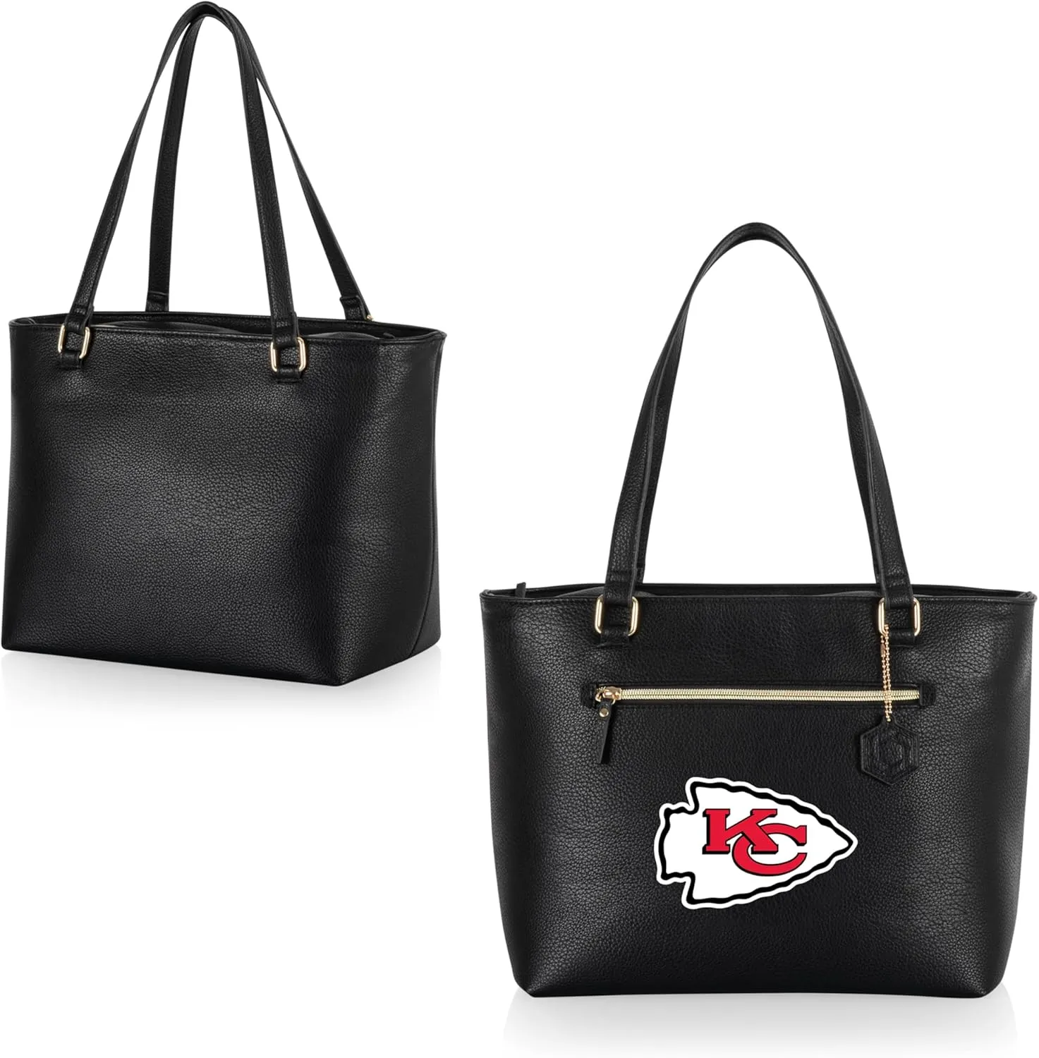PICNIC TIME NFL Uptown Cooler Tote Bag, Insulated Purse Lunch Bag, Stylish Beach Bag Soft Cooler, (Black)