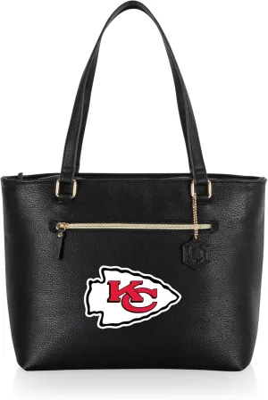 PICNIC TIME NFL Uptown Cooler Tote Bag, Insulated Purse Lunch Bag, Stylish Beach Bag Soft Cooler, (Black)