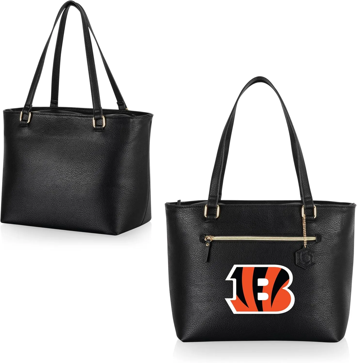 PICNIC TIME NFL Uptown Cooler Tote Bag, Insulated Purse Lunch Bag, Stylish Beach Bag Soft Cooler, (Black)