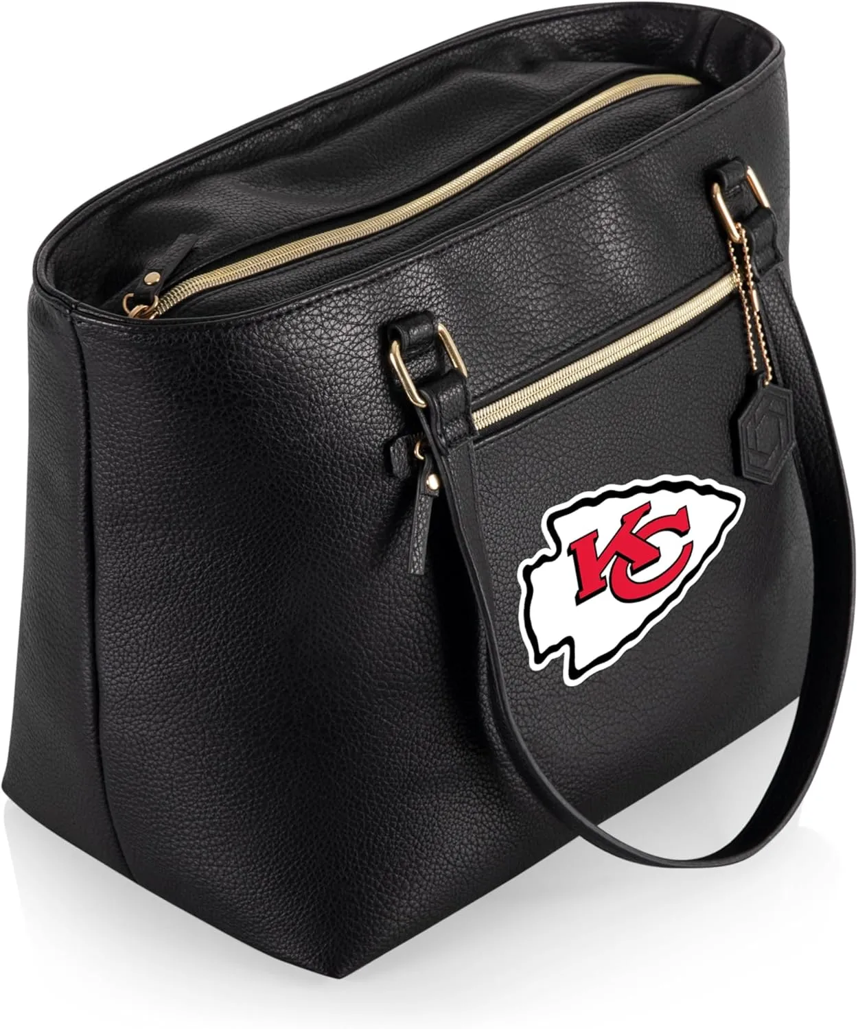PICNIC TIME NFL Uptown Cooler Tote Bag, Insulated Purse Lunch Bag, Stylish Beach Bag Soft Cooler, (Black)