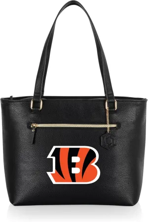 PICNIC TIME NFL Uptown Cooler Tote Bag, Insulated Purse Lunch Bag, Stylish Beach Bag Soft Cooler, (Black)