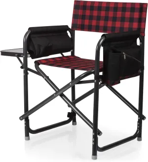 Picnic TIME Outdoor Directors Chair with Side Table, Beach Chair for Adults, Camping Chair with Table