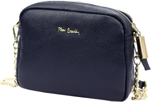 Pierre Cardin FRZ 1848 DOLLARO Women's Handbag - Genuine Leather, Adjustable Chain Shoulder Strap, Gold Finish