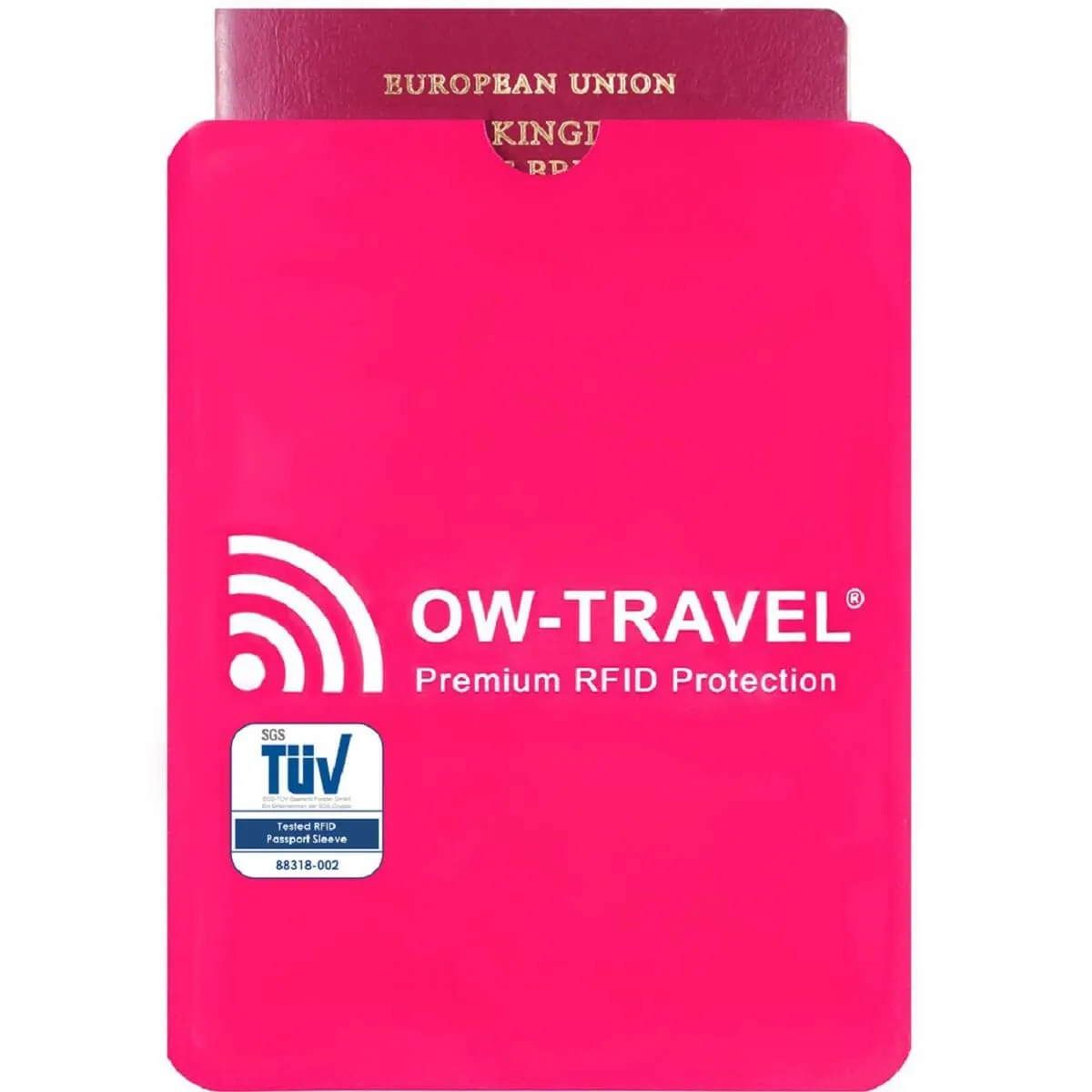 Pink RFID blocking passport protector sleeves. Contactless protection