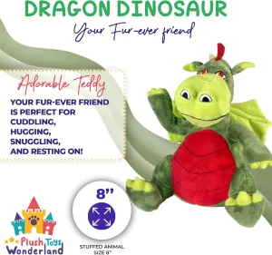Plush Toys Wanderland Fearless 8 inch Friendly Dragon Stuffed Animal Soft Fantasy Creature Toy Kawaii Cute Dragon Plushie Kids Toddlers Girls Boys Birthday Cuddly Mythical Beast Doll