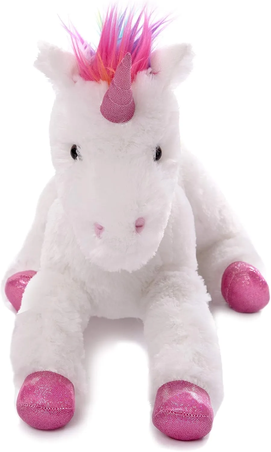 Plushland Fluffy Plush Rainbow Unicorn Stuffed Animal Toy 14 Inches - Cuddly Autism ADHD Soft Magical Gifts Present Birthday Love Girlfriend Pal Buddies Friendship
