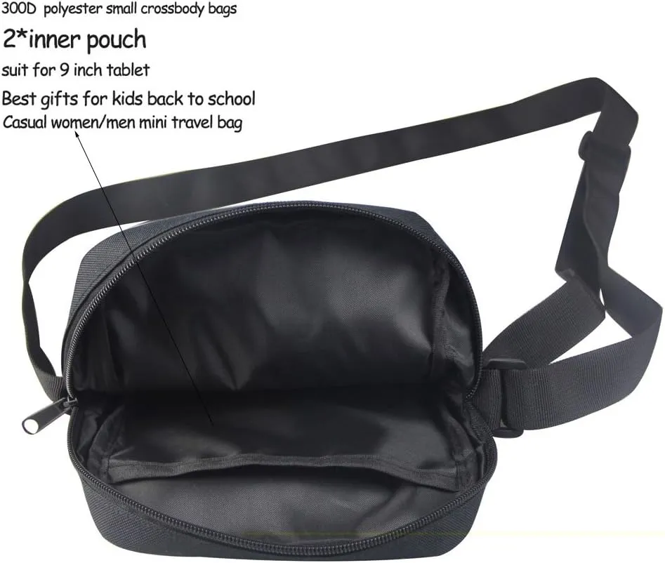 Poceacles Casual Small Kids Messenger Bag Zipper Shoulder Mobile Phone Bag Purse with Adjustable Strap