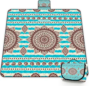 Poedist Extra Large Picnic Blanket Waterproof,80"x 80"Foldable Machine Washable Beach Blanket,Outdoor Blanket for 6-8 Adults,Suitable for Indoor Crawling,Park Beach,Camping,Hiking,Family Travel