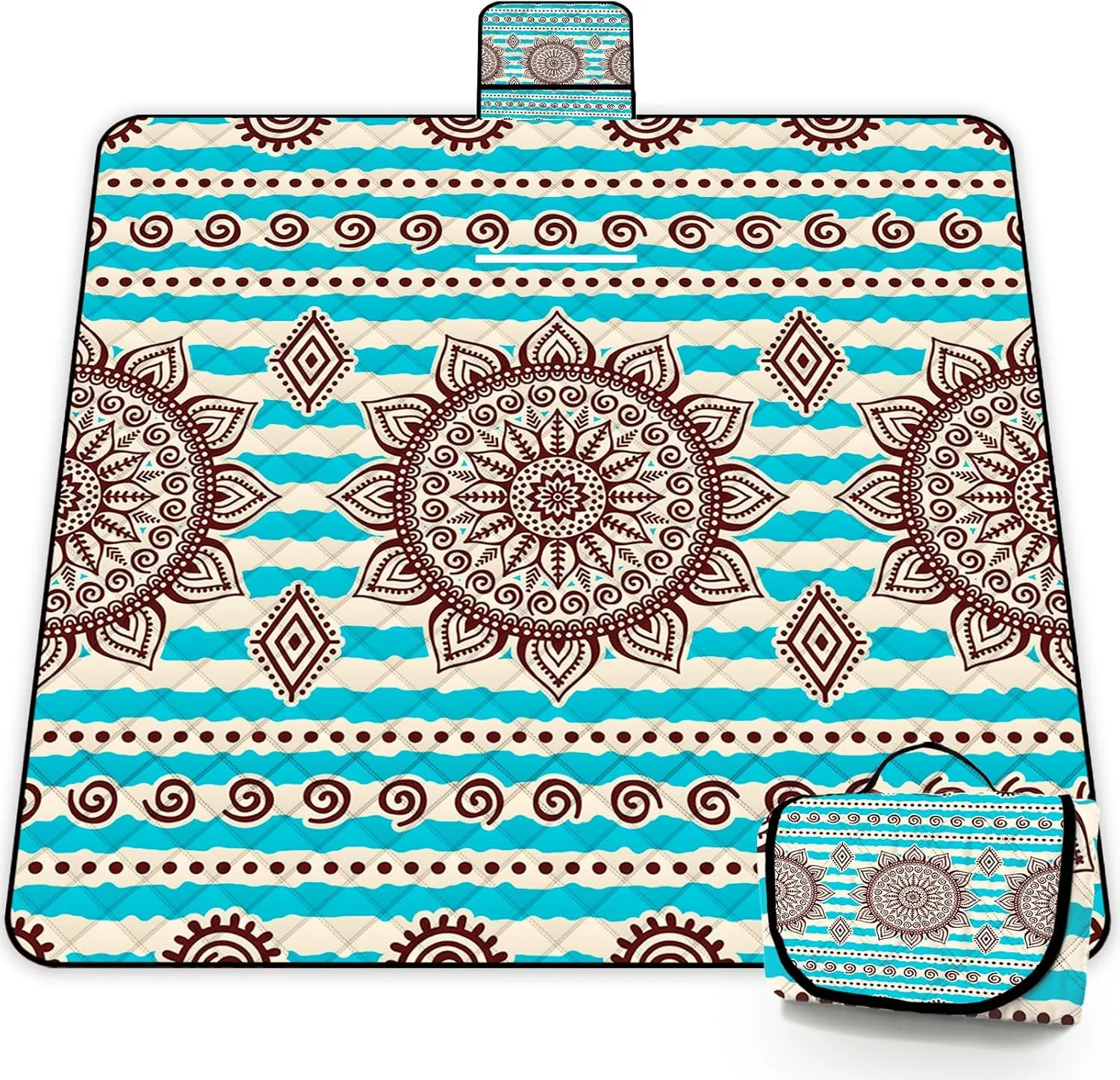 Poedist Extra Large Picnic Blanket Waterproof,80"x 80"Foldable Machine Washable Beach Blanket,Outdoor Blanket for 6-8 Adults,Suitable for Indoor Crawling,Park Beach,Camping,Hiking,Family Travel