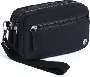 POIUGOYA Small Nylon Crossbody Bags for Women,RFID Wristlet Purse Built in Wallet, 4 Zipper Crossbody Wallet Phone Organizer