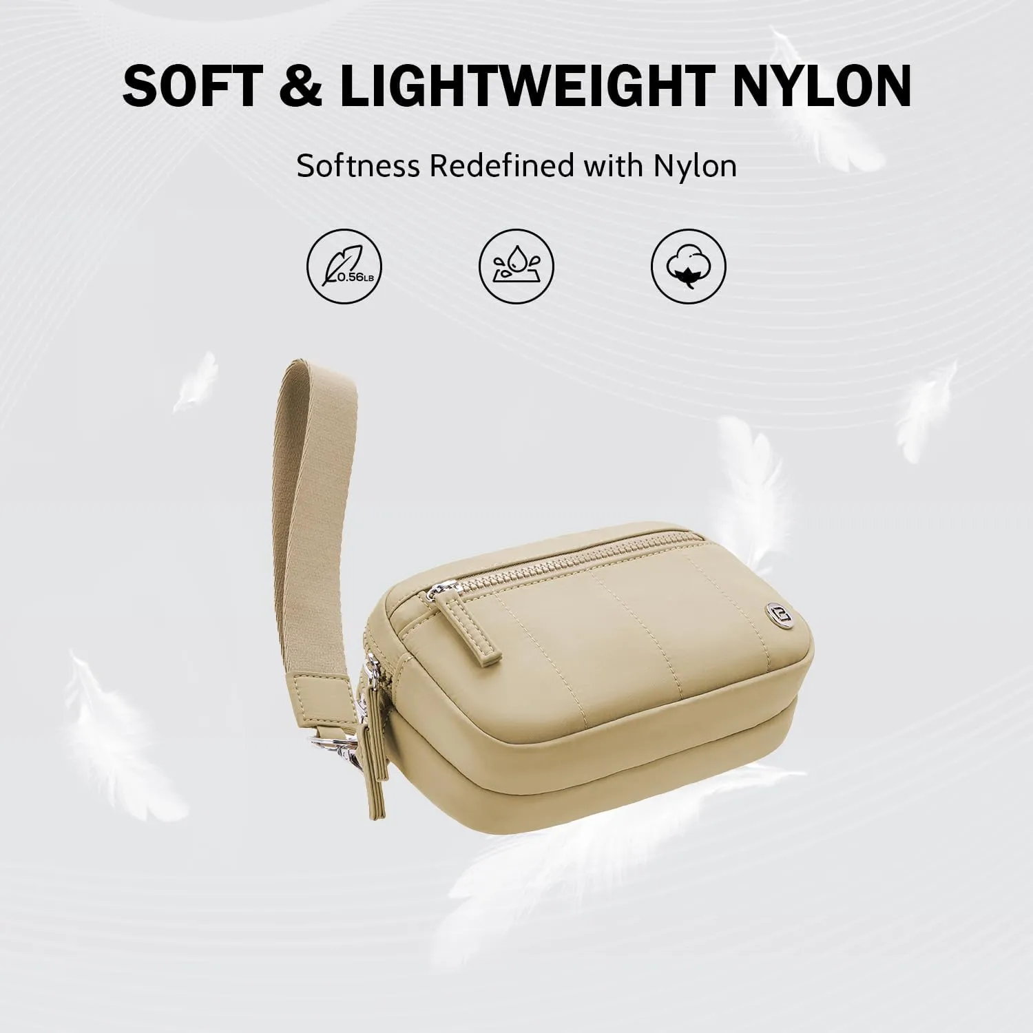 POIUGOYA Small Nylon Crossbody Bags for Women,RFID Wristlet Purse Built in Wallet, 4 Zipper Crossbody Wallet Phone Organizer