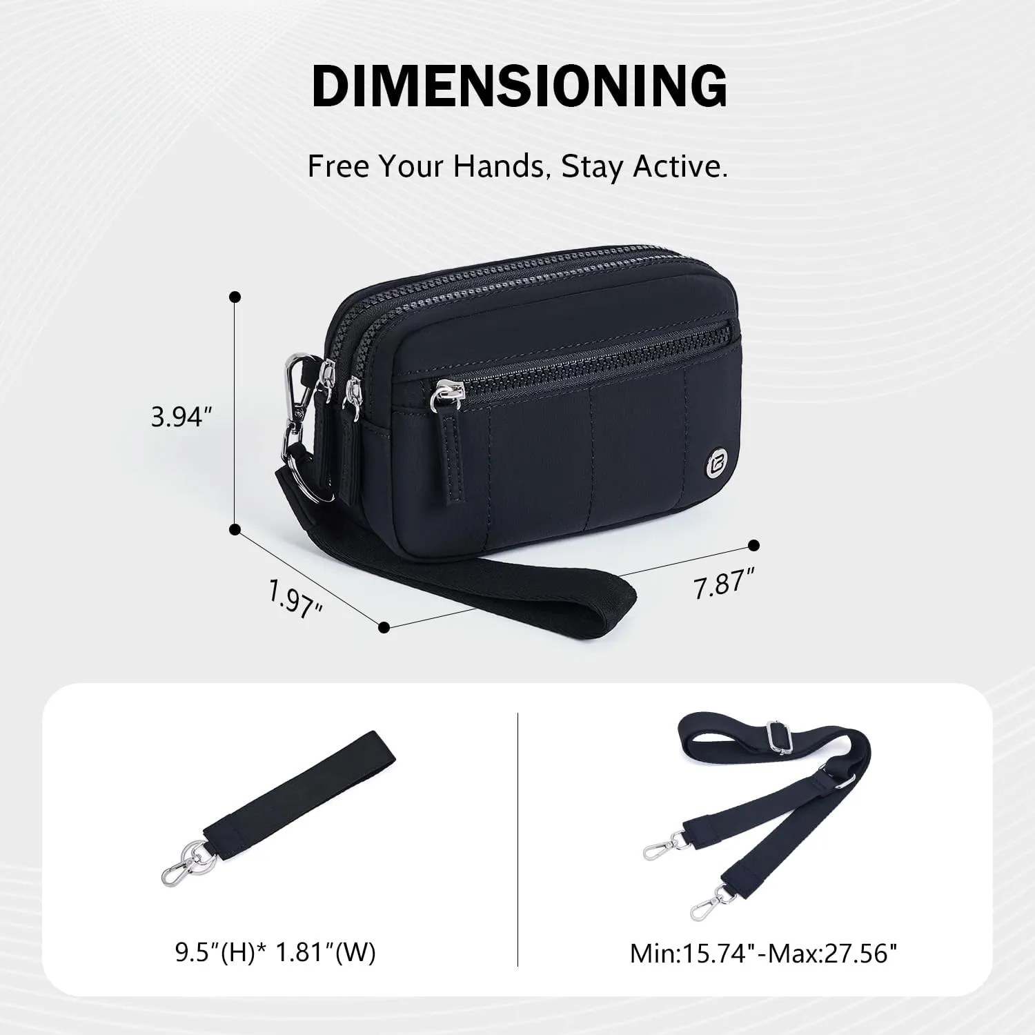 POIUGOYA Small Nylon Crossbody Bags for Women,RFID Wristlet Purse Built in Wallet, 4 Zipper Crossbody Wallet Phone Organizer