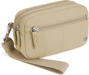 POIUGOYA Small Nylon Crossbody Bags for Women,RFID Wristlet Purse Built in Wallet, 4 Zipper Crossbody Wallet Phone Organizer