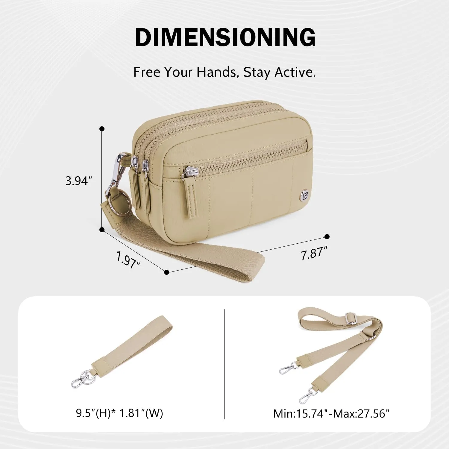 POIUGOYA Small Nylon Crossbody Bags for Women,RFID Wristlet Purse Built in Wallet, 4 Zipper Crossbody Wallet Phone Organizer
