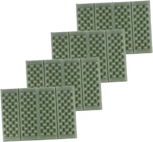 POPETPOP 4Pcs Lightweight Folding Cushion Mat with Storage Bag for Camping Picnic and Outdoor Activities Heat Cold Resistant Green