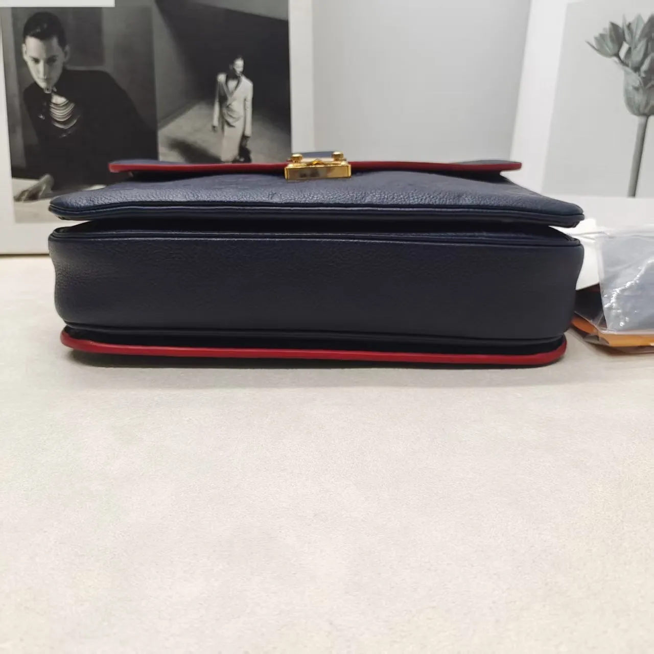 Preloved Louis Vuitton Monogram Messenger Bag in Navy Leather