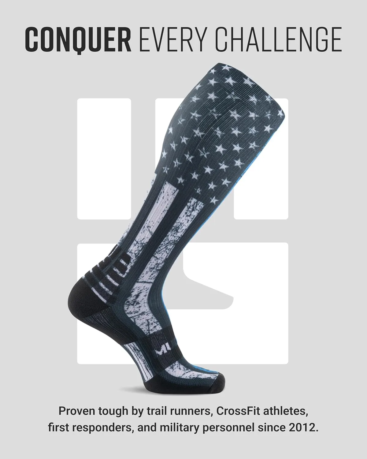 Premium Compression Socks, Special Edition Sweat-Resistant Knee High Socks for Marathon, Running, Hiking & Biking