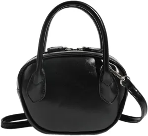 PU Leather Shoulder Bag for Women Fashion Bowling Bag Messenger Bag Handbag Korean Styles Crossbody Bag Coin Purse