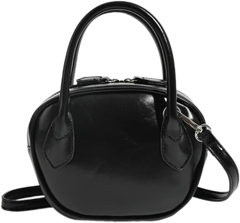PU Leather Shoulder Bag for Women Fashion Bowling Bag Messenger Bag Handbag Korean Styles Crossbody Bag Coin Purse
