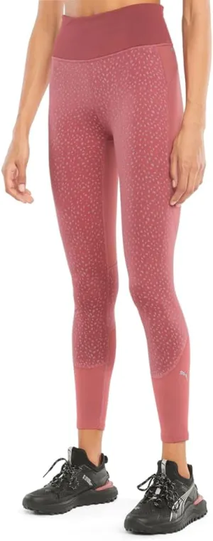 PUMA Womens Run Reflective High Waisted Leggings Casual Moisture Wicking - Pink - Size S