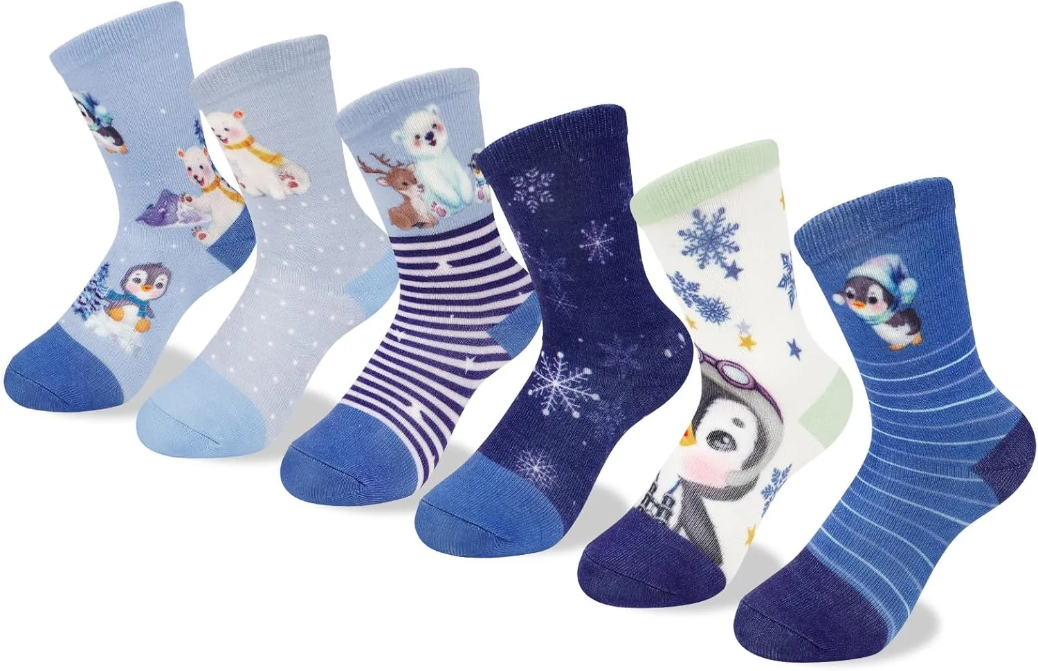 Queenshin Boys Novelty Socks Fun Crazy Funny Cute Cartoon Space Balls Car Animal Games Kids Crew Cotton Socks 6 Pairs
