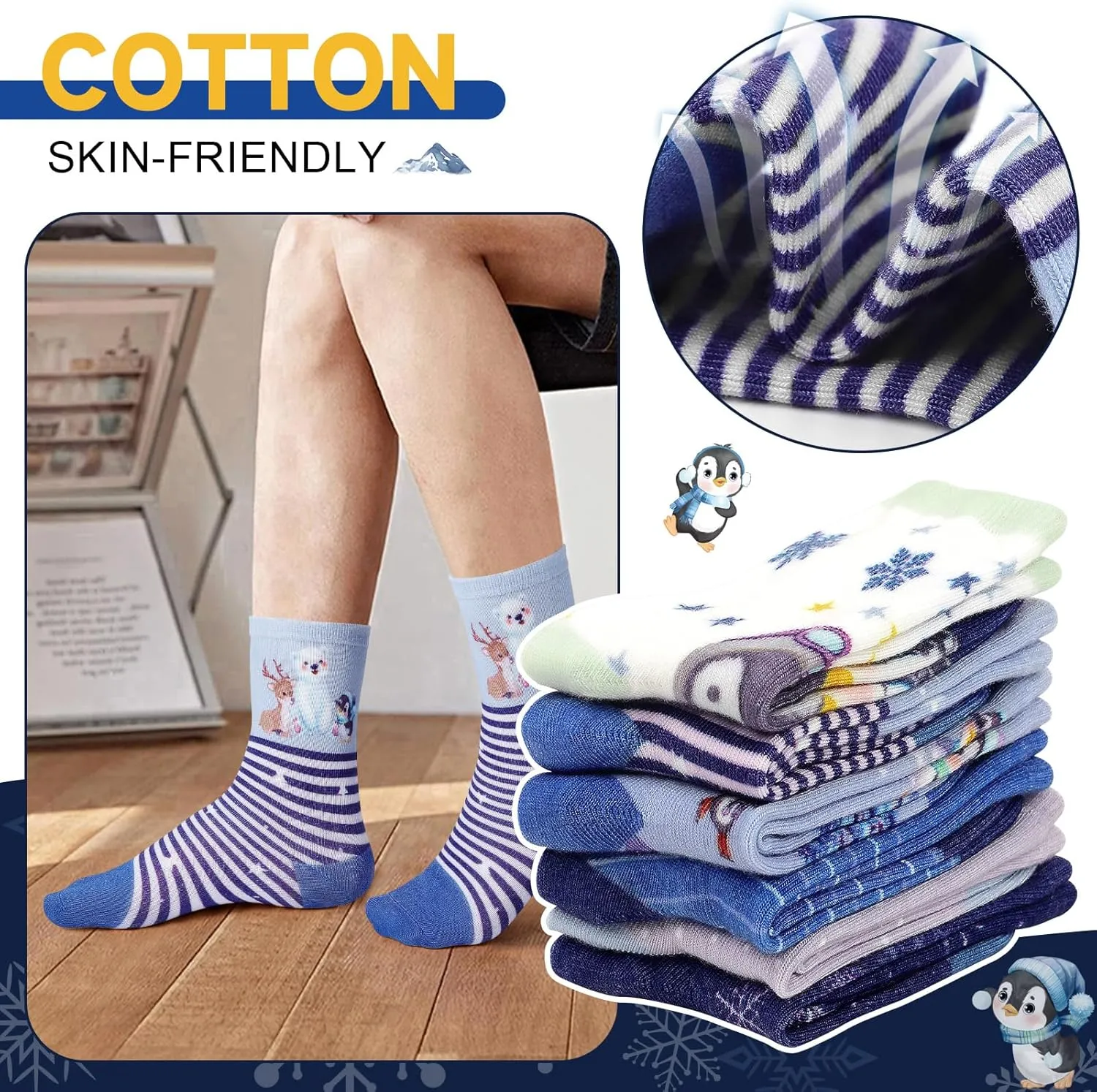 Queenshin Boys Novelty Socks Fun Crazy Funny Cute Cartoon Space Balls Car Animal Games Kids Crew Cotton Socks 6 Pairs