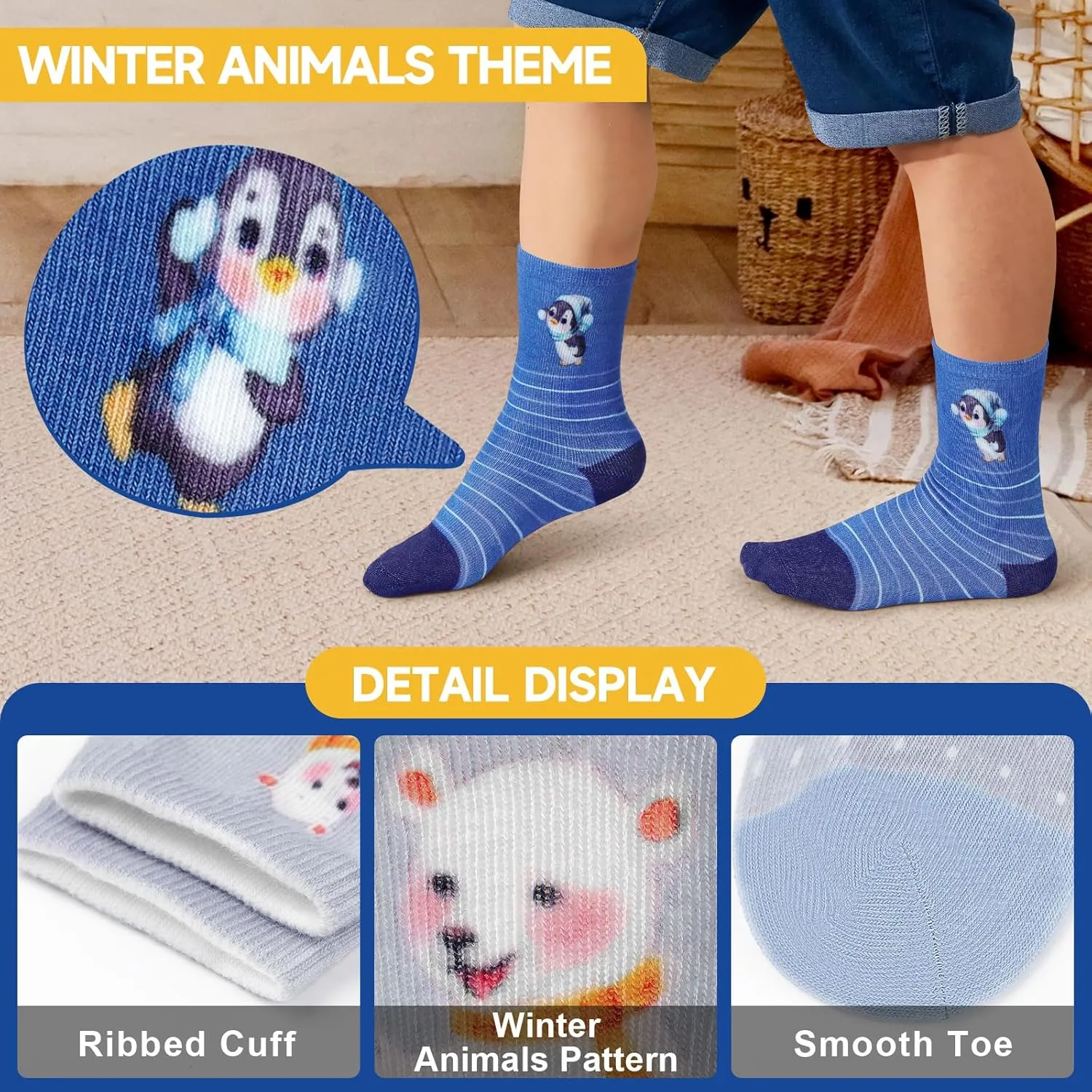 Queenshin Boys Novelty Socks Fun Crazy Funny Cute Cartoon Space Balls Car Animal Games Kids Crew Cotton Socks 6 Pairs