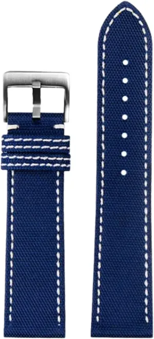 Quick Release Watch Strap Watch Band, 22mm/24mm Men Nylon Genuine Leather Splicing Watch Strap for Diving Sports Smart Watch