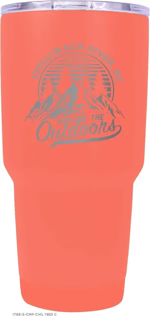 R and R Imports Chilliwack River British Columbia Souvenir Laser Engraved 24 oz Insulated Stainless Steel Tumbler Coral.