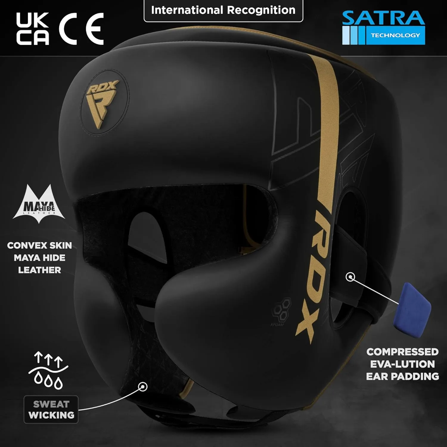 RDX Boxing Headgear, MMA Training, Adjustable Padded Kara,Muay Thai Headgear, Kickboxing, Sparring, Martial Arts, Karate, Taekwondo Helmet