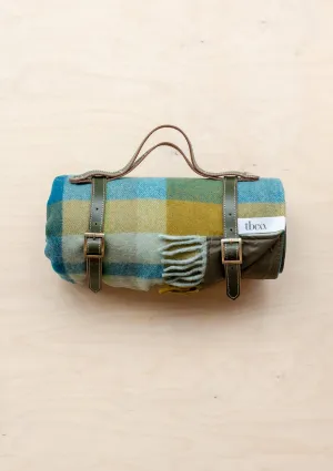 Recycled Picnic Blanket ~ Teal Patchwork Check