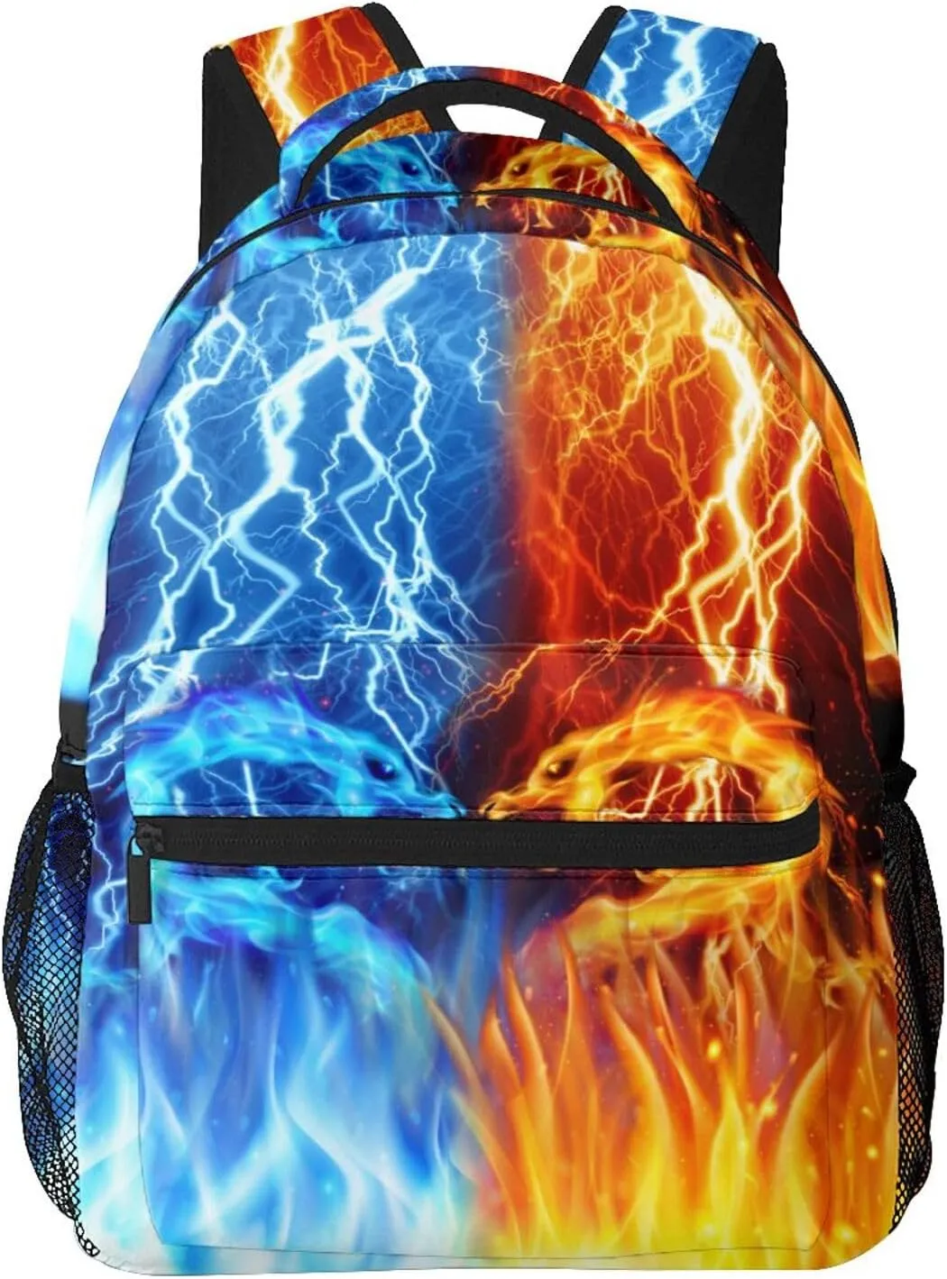 Red Blue Fire Dragon Backpack for Boys Ages 4-12 Cool Lightning Backpacks Animal Bookbag for 2nd 3rd 4th 5th 6th Grade Kids Girls Back to School Gifts