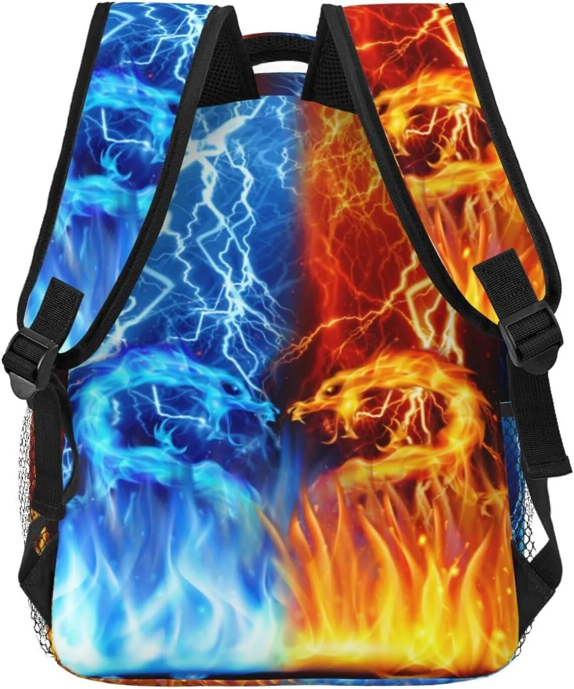 Red Blue Fire Dragon Backpack for Boys Ages 4-12 Cool Lightning Backpacks Animal Bookbag for 2nd 3rd 4th 5th 6th Grade Kids Girls Back to School Gifts
