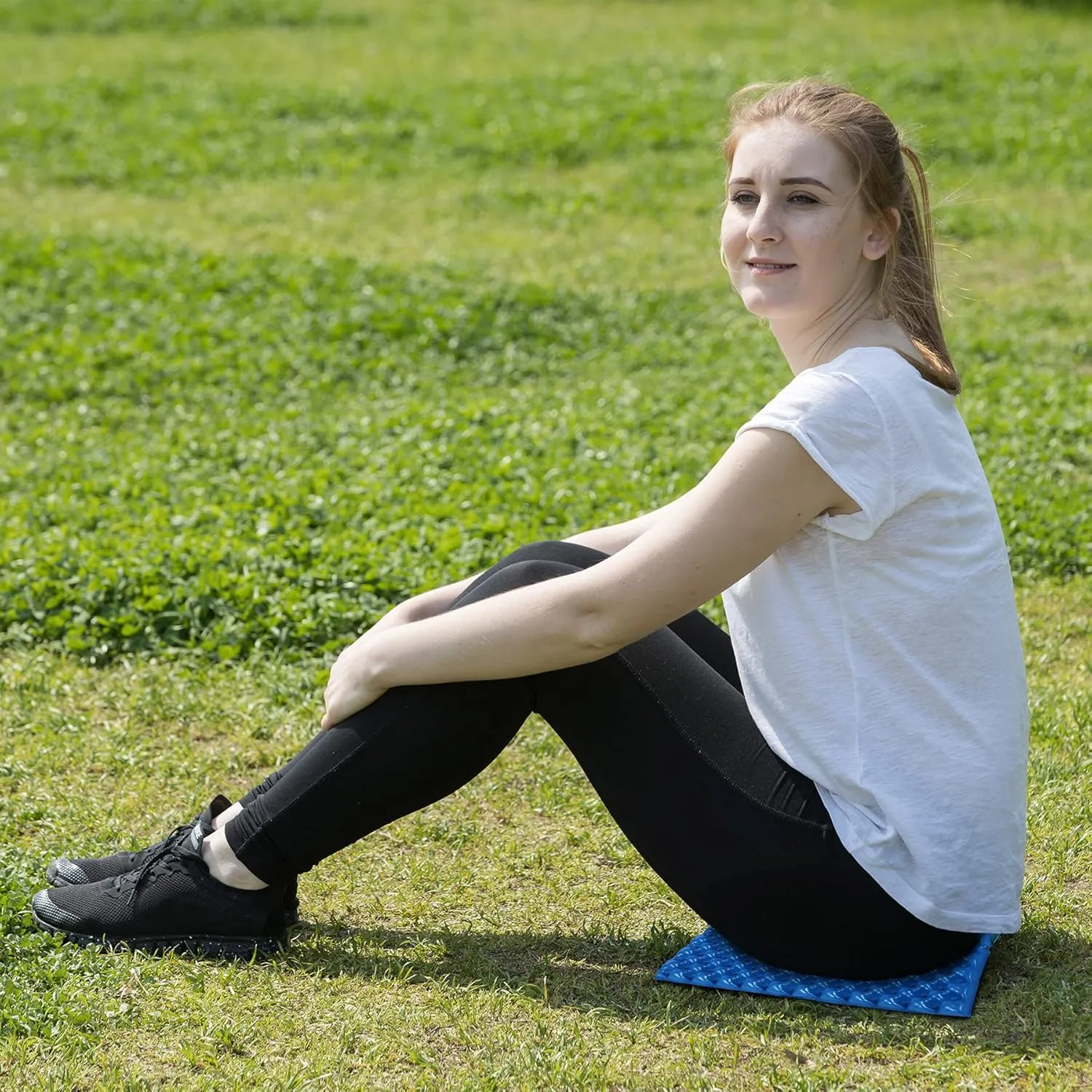 REDCAMP Ultralight Foam Backpacking Sit Pad, Foldable Waterproof Z Hiking Sitting Pad Insulated Stadium Seat Cushion with Strap for Outdoor Camping Picnic, Blue/Black/Yellow