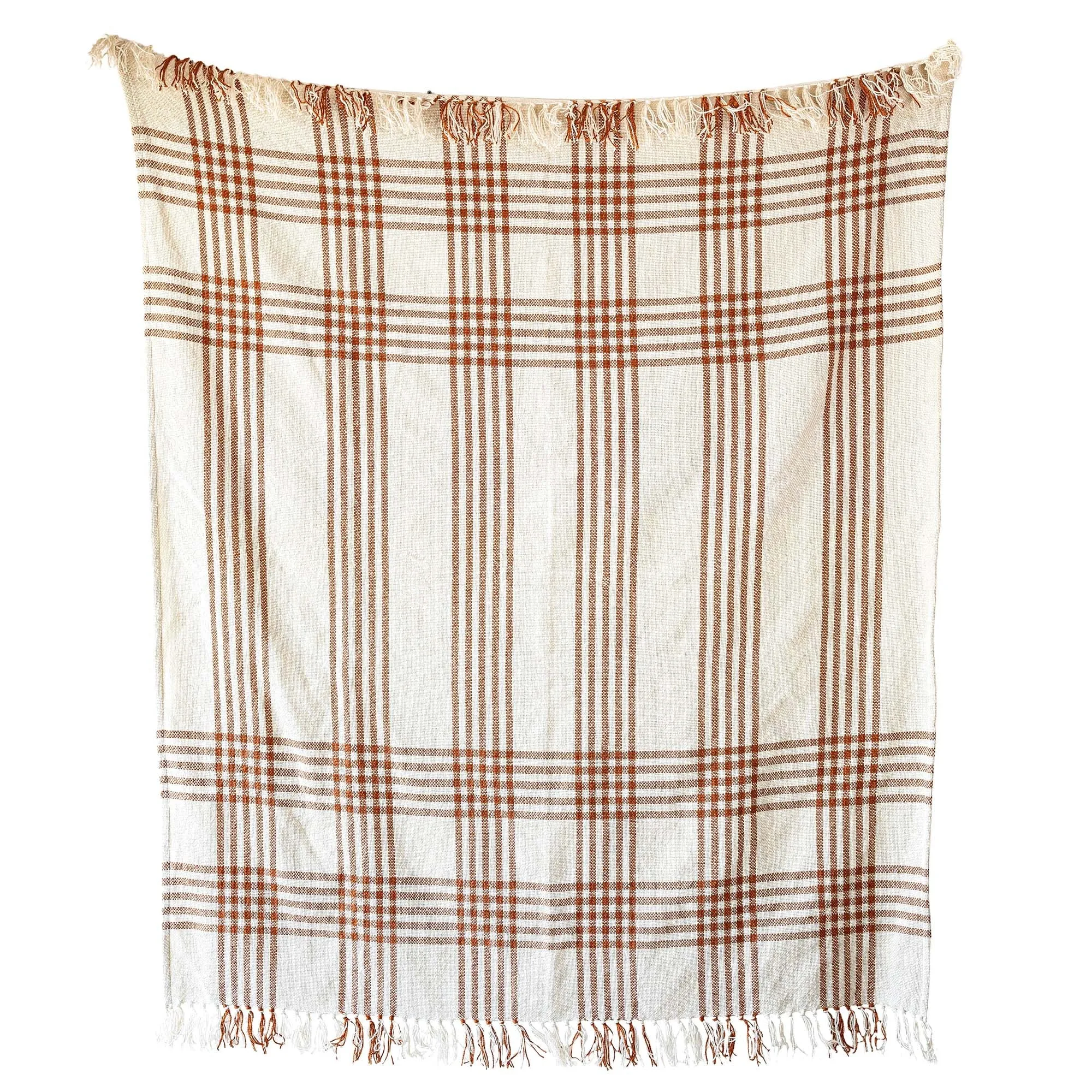 REMI PLAID OUTDOOR PICNIC BEACH BLANKET RUST FALL DECOR (MIN 1)