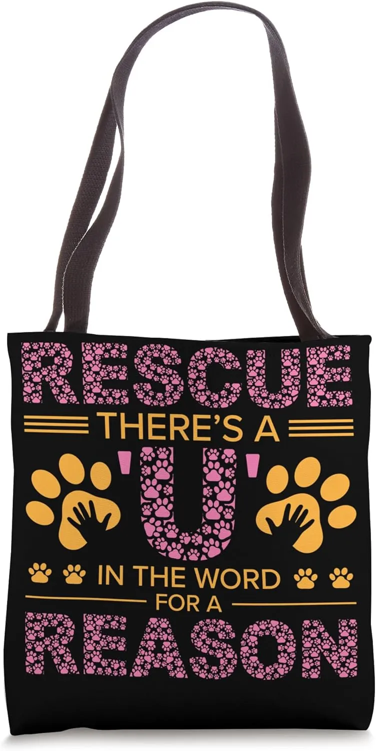 Rescue Theres A U In The Word Animal Rights Activists Tote Bag