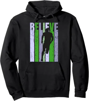 Retro Sprinting Runner Mens Boyts Teen Teenagers Coach Pullover Hoodie