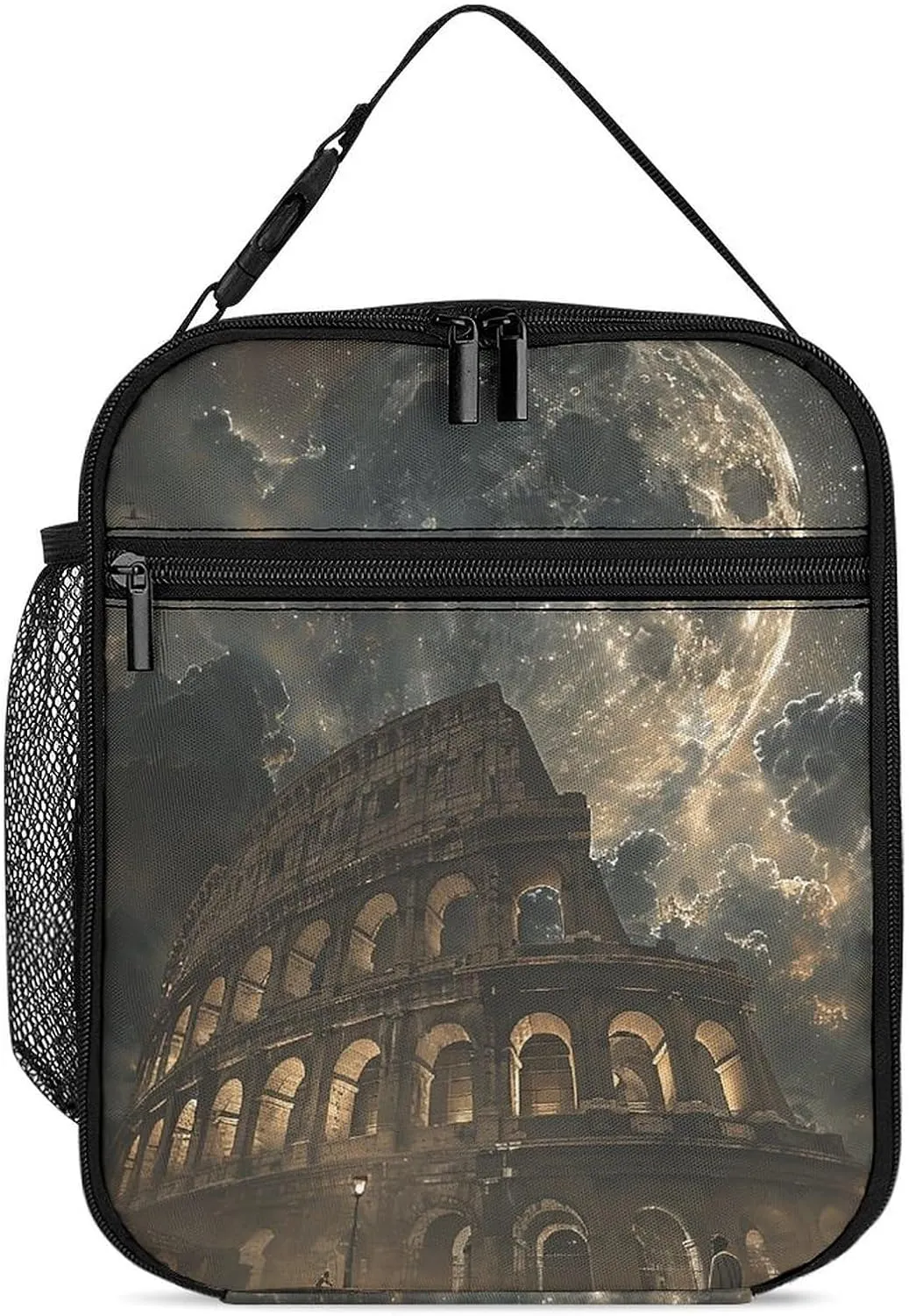 Reusable Lunch Bag for Women Men Insulated Lunch Box Rome Moon Shines Lunch Tote Bags Leakproof Cooler Bag Portable Lunch Container for Travel Picnic Office
