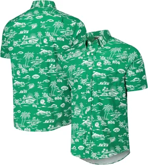 Reyn Spooner Men's Kelly Green New York Jets Throwback Kekai-Print Button-Up Shirt, XX-Large