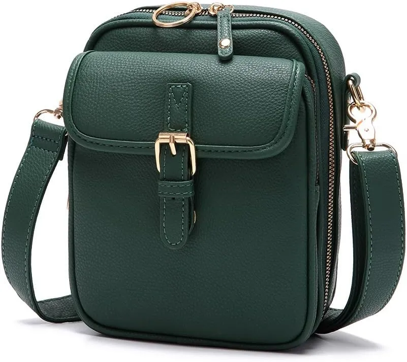 RFID blocking Anti-theft Crossbody Bag Vintage Mini Messenger Bag Travel Waterproof Purse with Built in Wallet