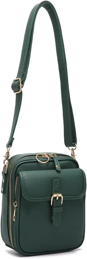 RFID blocking Anti-theft Crossbody Bag Vintage Mini Messenger Bag Travel Waterproof Purse with Built in Wallet