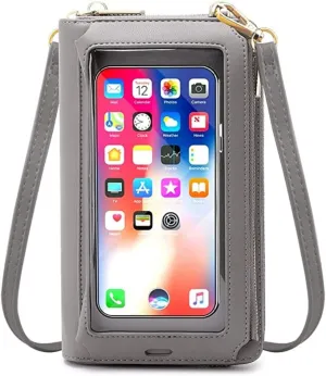 RFID Blocking Touch Screen Phone Bag Small Crossbody Bag Shoulder Handbag Wristlet for Women