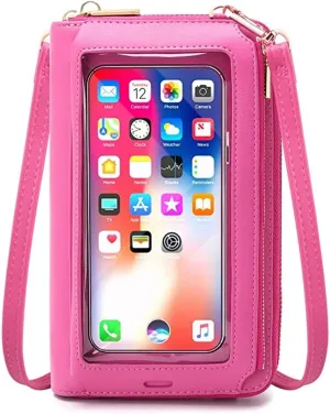 RFID Blocking Touch Screen Phone Bag Small Crossbody Bag Shoulder Handbag Wristlet for Women