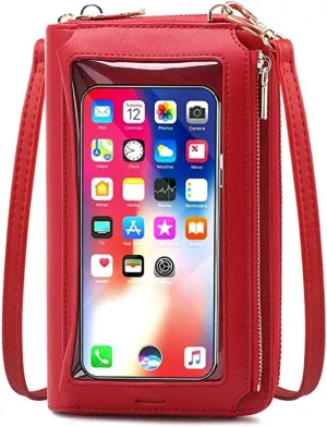 RFID Blocking Touch Screen Phone Bag Small Crossbody Bag Shoulder Handbag Wristlet for Women